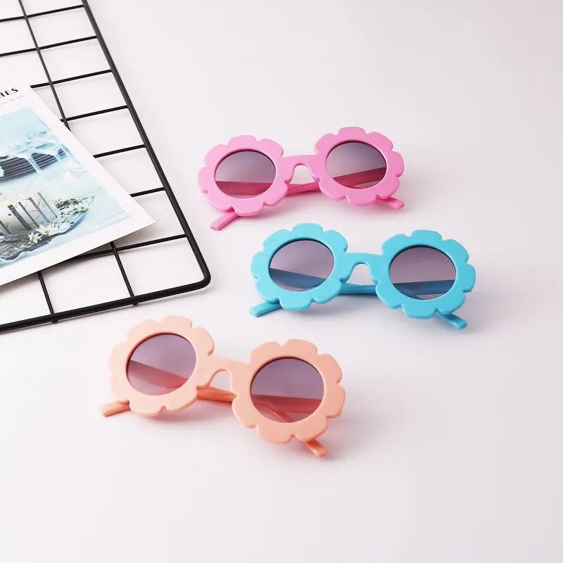 6 kleuren mode baby meisjes zonnebril kinderen ronde bloem zonnebril eyewear zomer peuter kinderen accessoires M1709