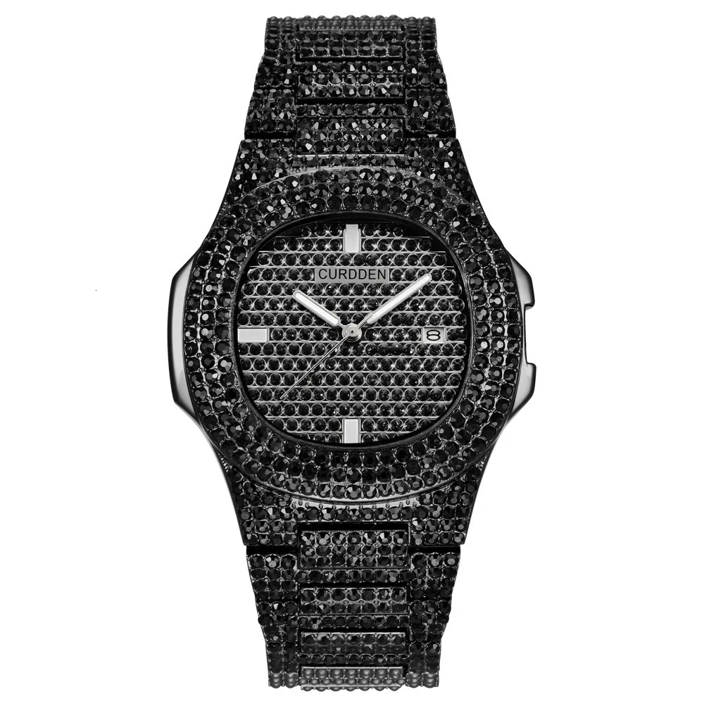 bling diamonds watches for unisex fashion women watch men business stainless steel clock hours free shipping (3)