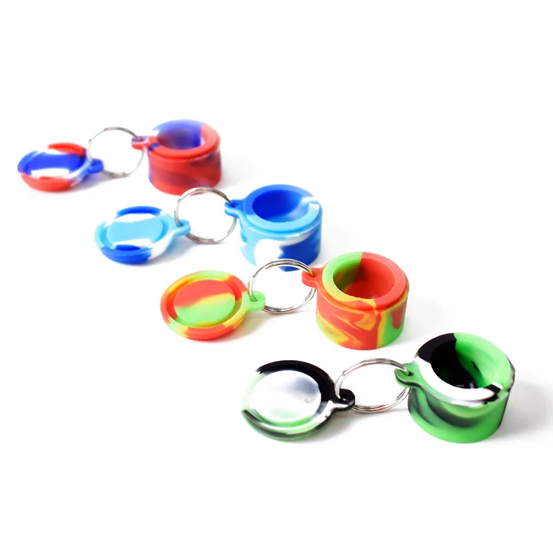 6ML Nonstick Silicone Wax Oil Container KeyChain Design Non-Stick Stash Jar Multicolor Concentrate Case Dab Smoking Tool