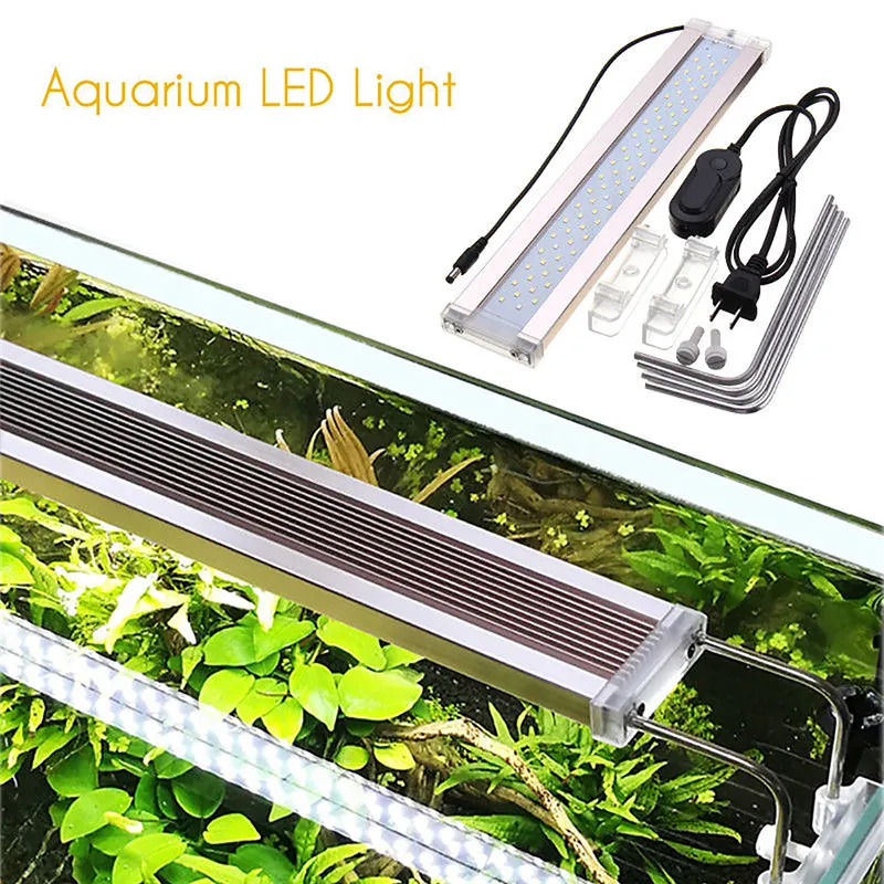 12-24W Super Slim LED Aquarium Light Aquatic Plant Lighting 28-75CM Extensible Waterproof Clip-on Lamp 6500-7500K18