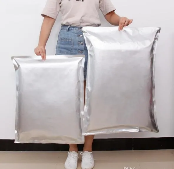 100pcs / серия Супер Большой алюминиевая фольга мешки тепла печать упаковки пищевых продуктов мешок серебро алюминиевой фольги майлара мешки для хранения продуктов
