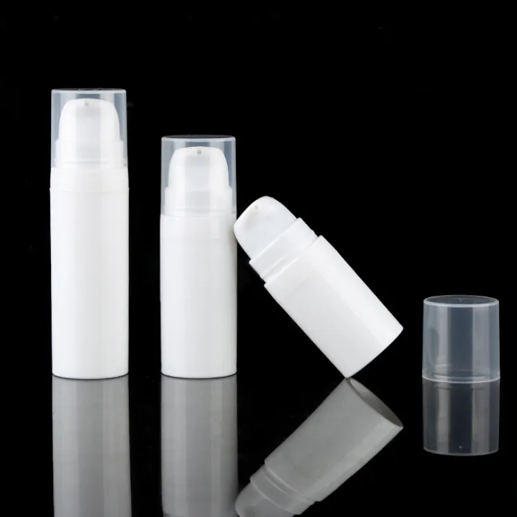 5ml 10ml Blanco Blanco Botella de botella Bomba Mini Muestra y botellas de prueba Envase al vacío Envasado cosmético