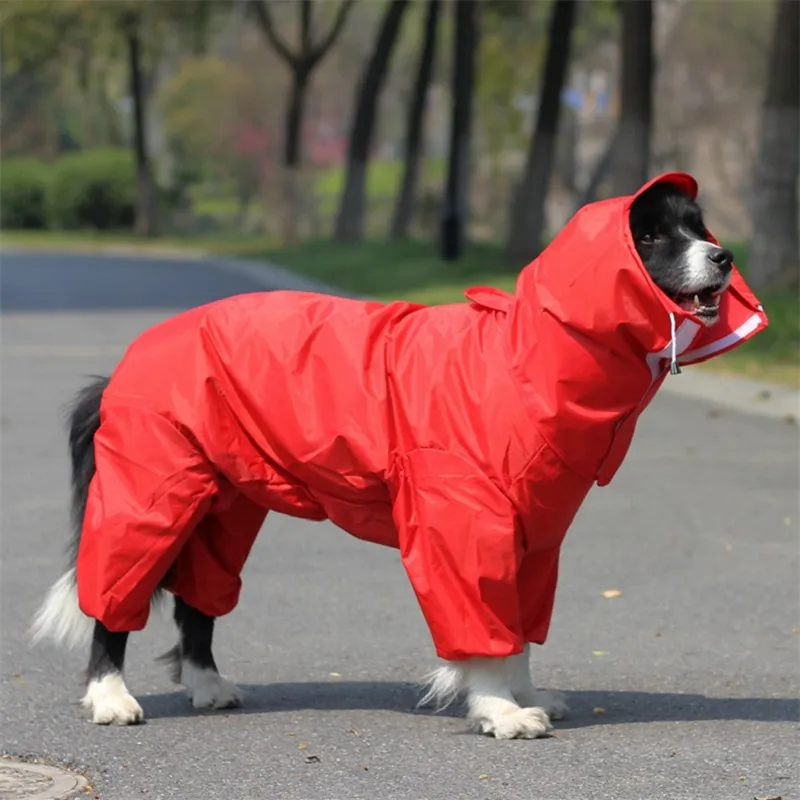 Grande giacca impermeabile per cani con cappuccio Poncho per animali domestici di grandi dimensioni Abbigliamento antipioggia per cani Abbigliamento impermeabile per cani Golden retriever Labrador WLYANG