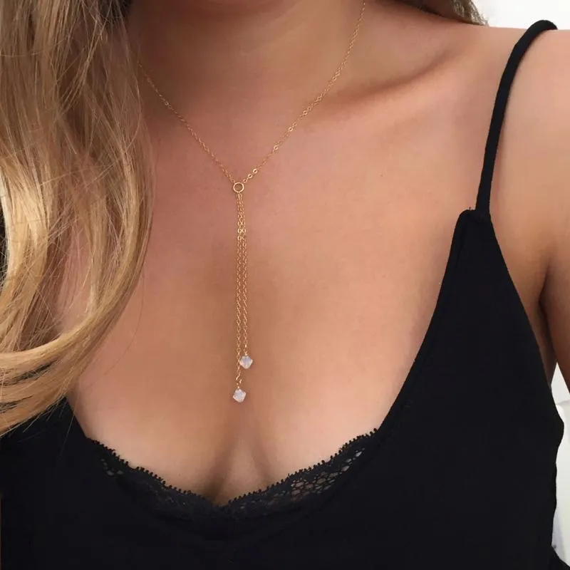 Chokers guld silver färgkedja lång kristall choker halsband för kvinnor sommar chocker halsband krage collier ras du cou femme