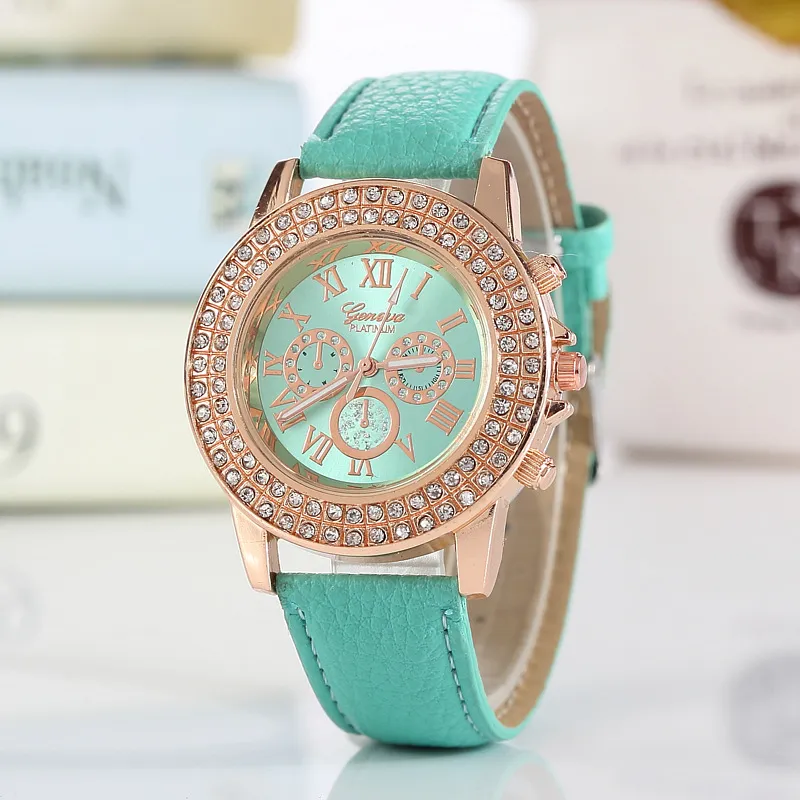 Rhinestone Geneva Watch Silicone Band Lot Of Kid/teen Geneva  display picture 1