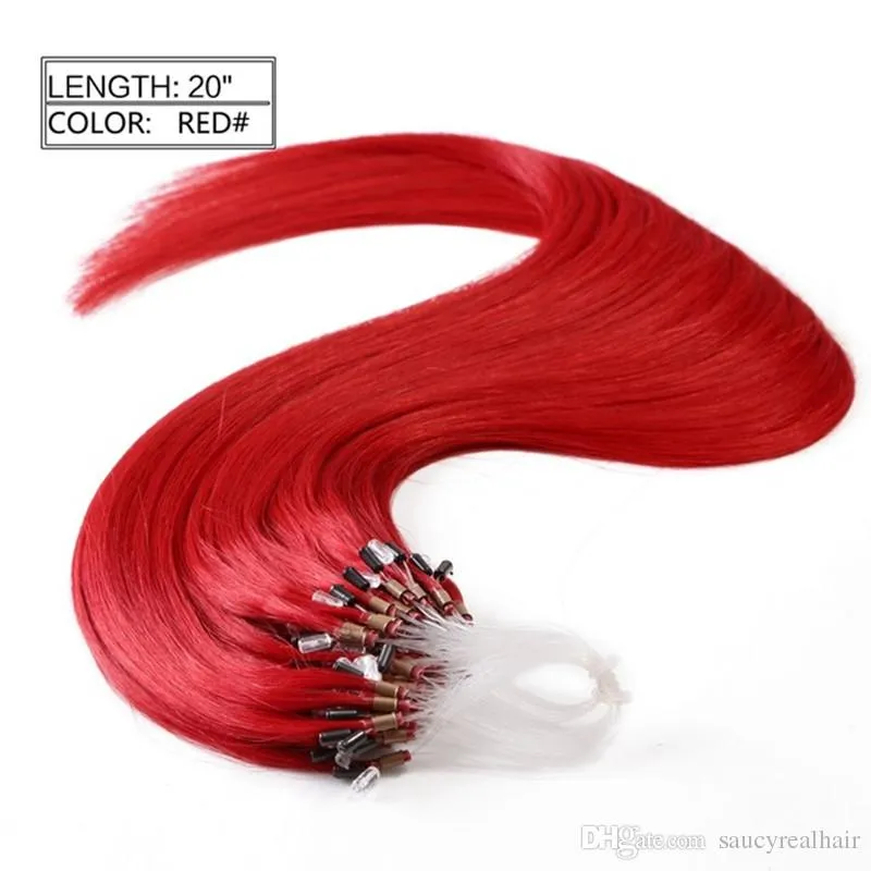 Micro Loop Ring hair extension INDIAN REMY 100% Human Hair Link Extensions 1g/s 200s/lot, Free DHL