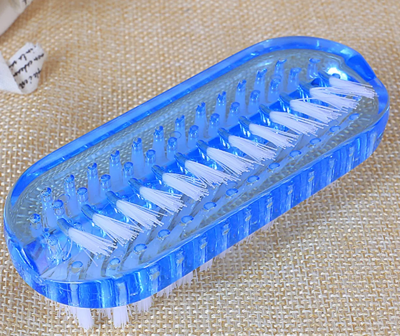 Brosse de nettoyage de la poussière des ongles en plastique brosses de récurage des ongles à la main Double face professionnelles manucure pédicure outil manucure