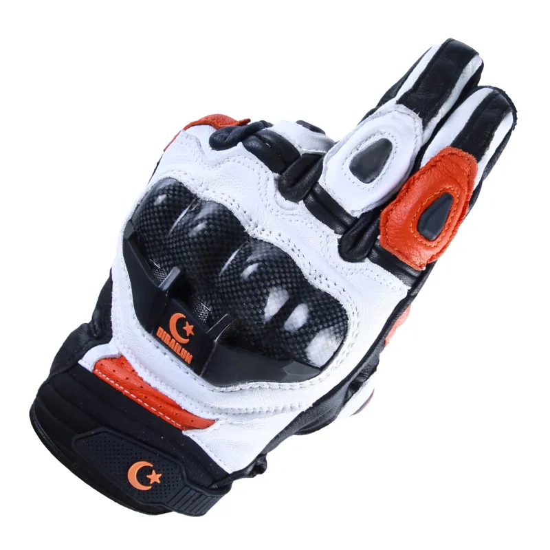 Carbon faser Motorrad Handschuhe Leder Touchscreen Moto Handschuh Männer Schutz Gears Radfahren Fahrrad Handschuhe HZYEYO H-004299S