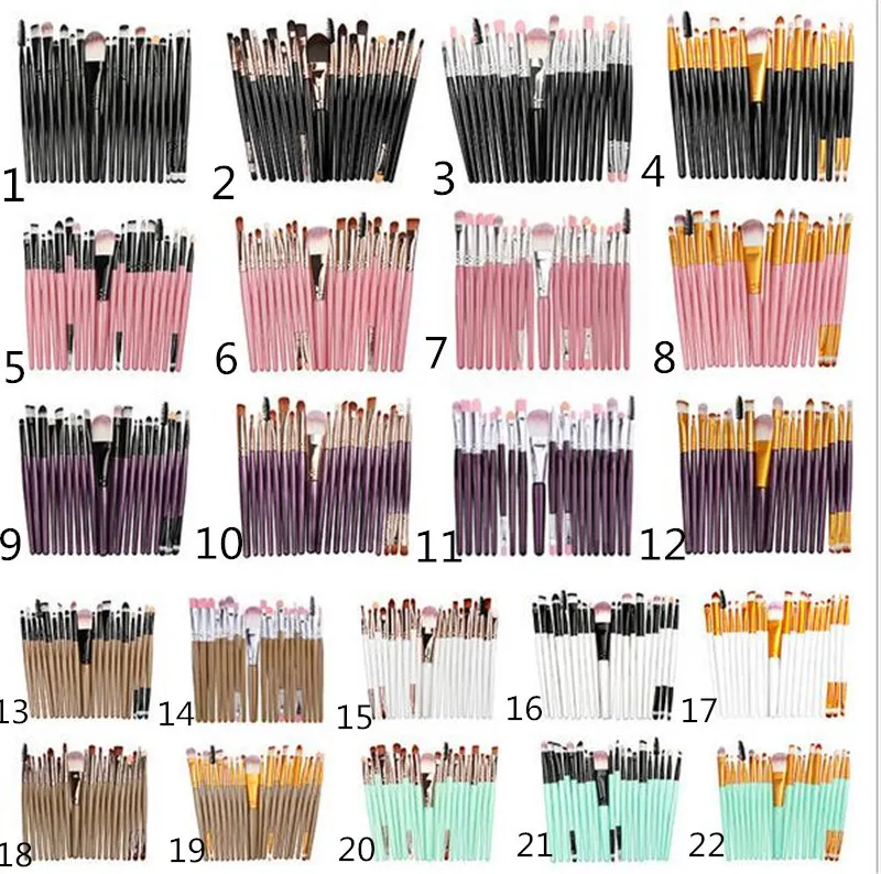 20st Set Professional Makeup Brushes Set Pulver Foundation Eyeshadow Make Up Borstar Kosmetika Mjukt syntetiskt hår