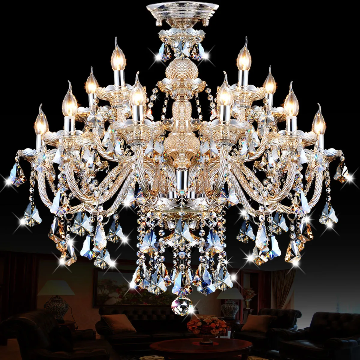 LED Candle Chandeliers Lamp double dining Pendant chandelier Lighting for Home Hotel Room Decoration