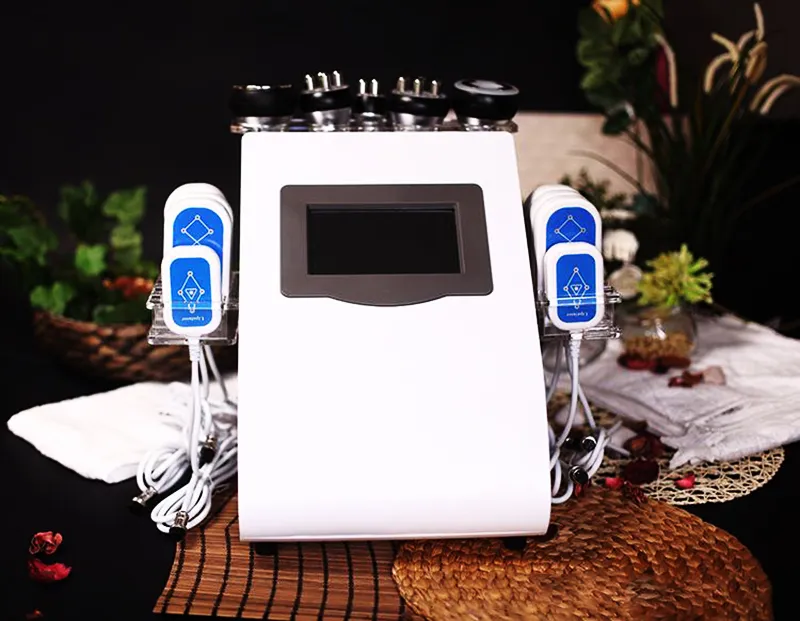 6 i 1 Lipo Laser Cavitation Vakuumradiofrekvens RF Utrustning Slimming Machine för spa Salong Använd kroppsskulptur Frakt med