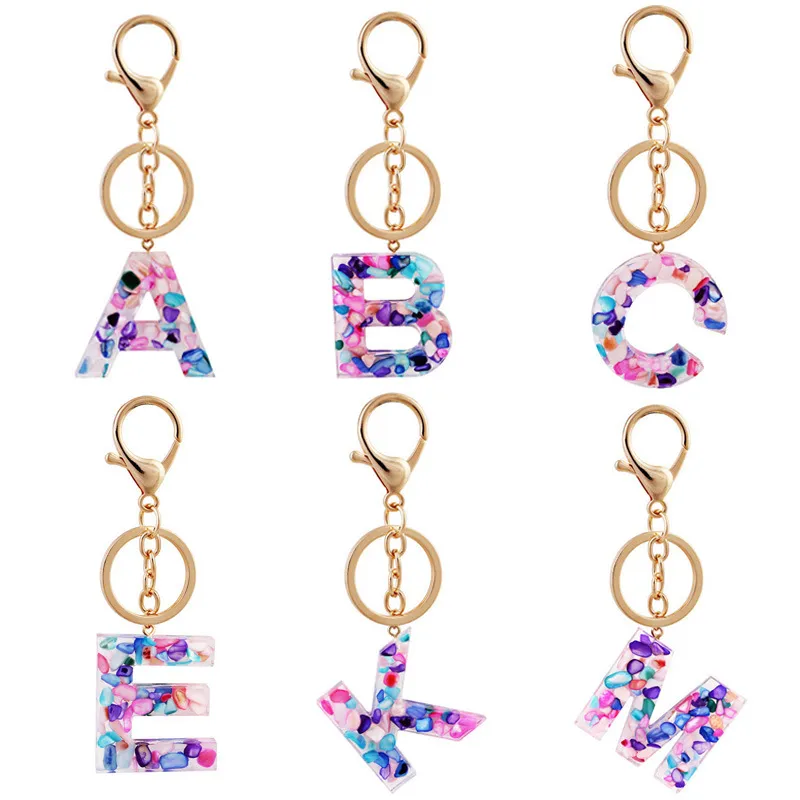 26 Letter keychain Alphabet keyring Chain Wristlet key chain Wrist Strap Key Organizer Holder Cartoon Accessories lxj073