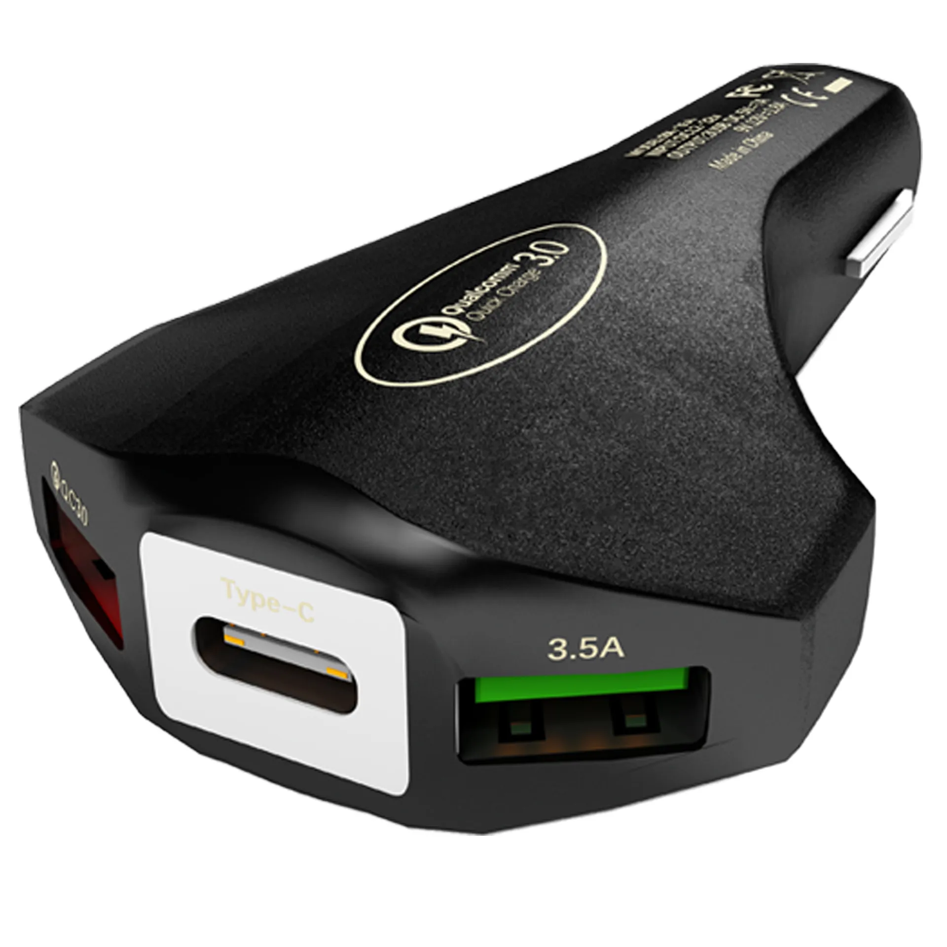 2 Ports USB chargeur de voiture charge rapide 3.0 type-c sécurité marteau d'urgence QC3.0 adaptateur de chargeur de voiture rapide 50 PCS/LOT