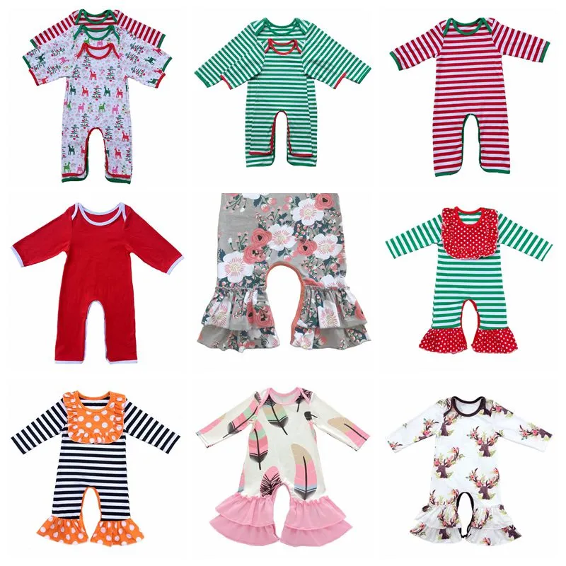 Çocuklar Tasarımcı Giyim Bebek Romper Onesies Ins Yaprak Hayvan Tulumlar Uzun Kollu bodysuit Çiçek Romper Süveter Yunuslar Çiçek Pijama C263