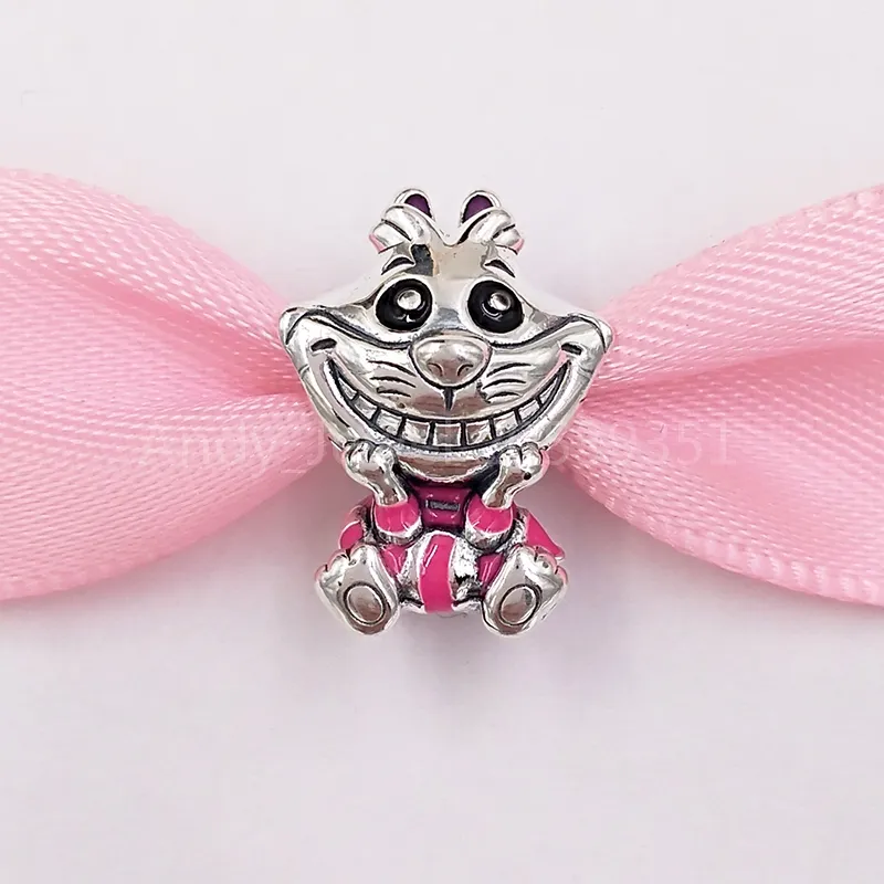 Andy Jewel Pandora Authentic 925 STERLING Gümüş Boncuklar DSN Alice Harikalar Diyarında Cheshie Cat Charm Charms, Avrupa Pandora tarzı mücevher bilezikler boynuna uyuyor