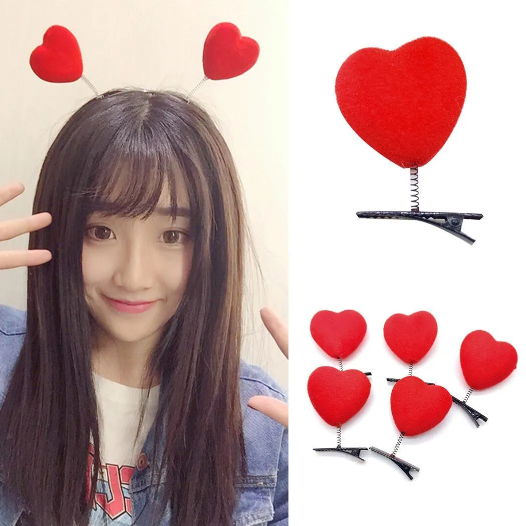 1 pcs Lovely hairpins Red Heart hair pins hair clip bobby barrettes Cute Girl for Women Accessories Decoration Casual