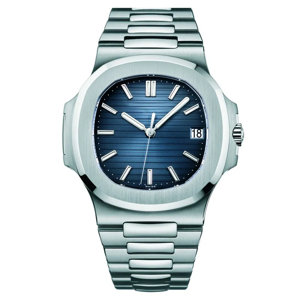 2023AAAA waterproof watch men automatic watches 5711 silver strap blue stainless mens mechanical montre de luxe wristwatch reloj hombre U1