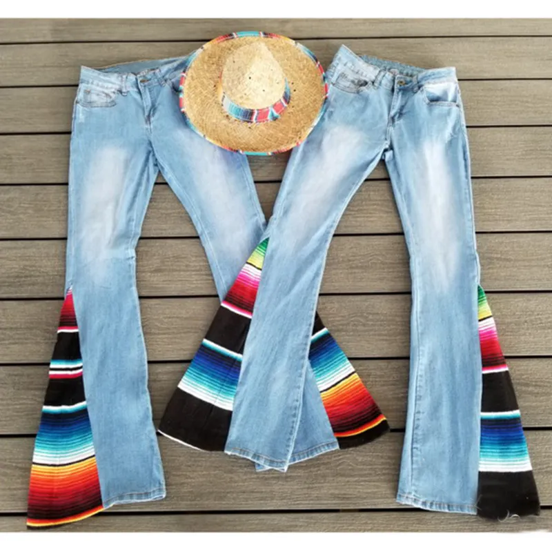 Serape bell bottom sales jeans