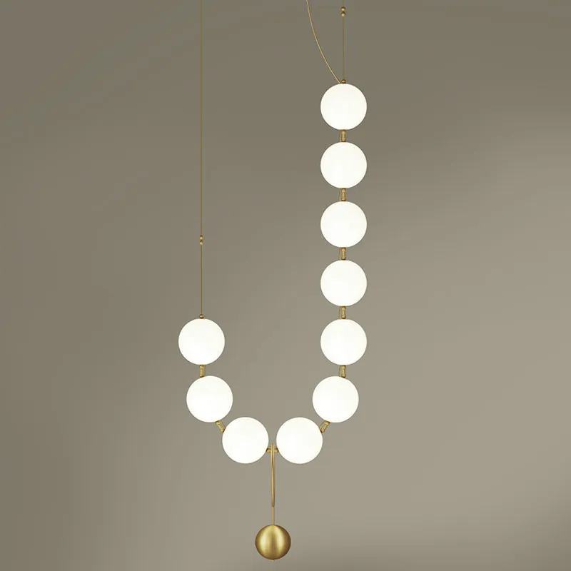 Роскошная простота Жемчужное ожерелье Лобби Люстра Glass Art LightsLiving Номер модели Showroom зал Личность Bubble Лампы