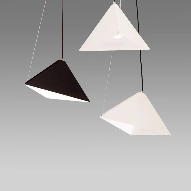 triangular pyramid suspension lamp dinning room living room metal pendant light hotel hall restaurant hanging lighting