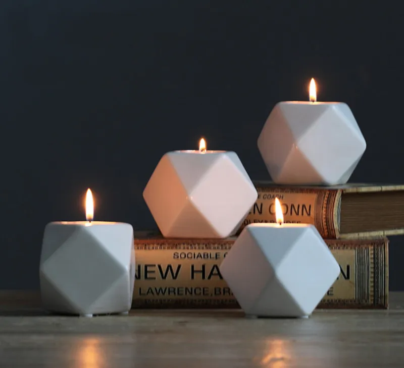 Geometric Vintage Ceramic Geometric Candle Holder Bulk Retro Small