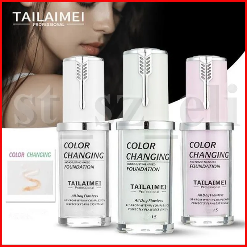 Tailaimei Pro Klasik 40 ml TLM Renk Değiştirme ve Ayarlama Çıplak Vakfı Magic Tüm Gün Kusursuz Kalıcı Son Kat Sıvı Kapatıcı