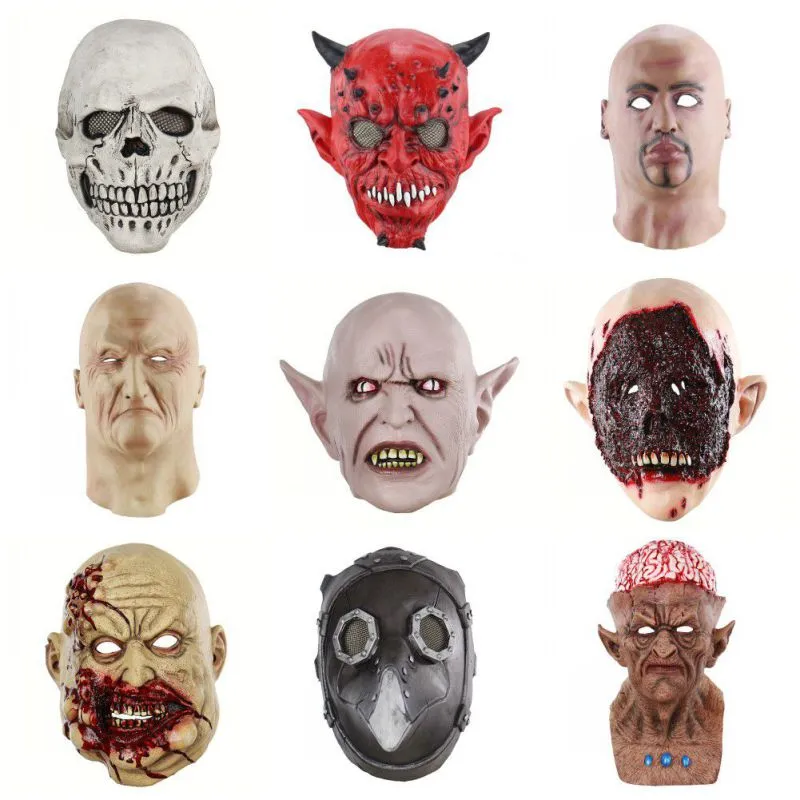 Masque d'horreur de Style Halloween, ornements de fête effrayants, masque d'horreur de Simulation pour Halloween, fournitures spéciales de fête de vacances