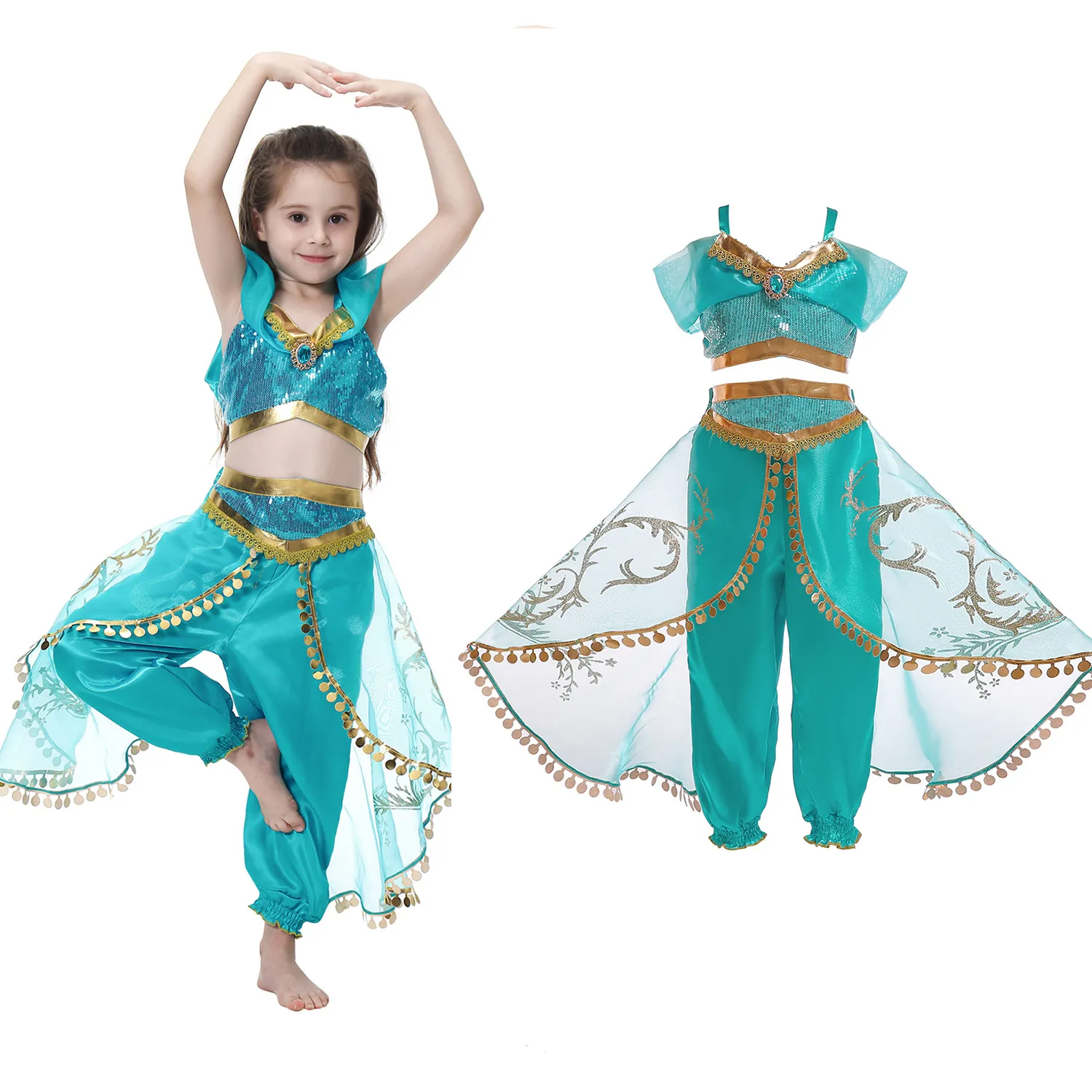 Kinderbekleidung Neue Set Kinder Kostüme Aladdin Magic Lampe Jasmin Cosplay Prinzessin Kleid Party Imitation Kostenloser Versand