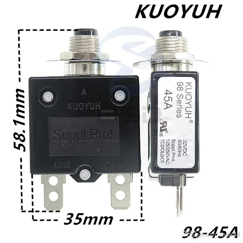 Disjoncteurs Taiwan KUOYUH 98 Series-45A Overcurrent Protector Overload Switch