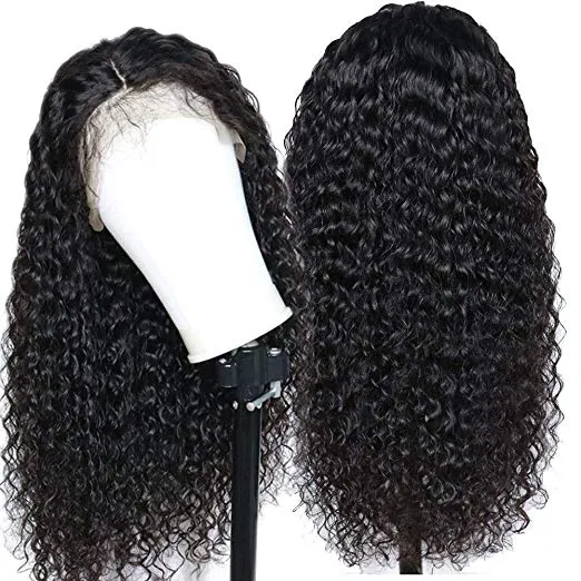 HD Lace Front Wigs Human Brazilian Virgin Hair Curly 360 Front Pre Plocked För Kvinnor Naturlig Färg 12 tum