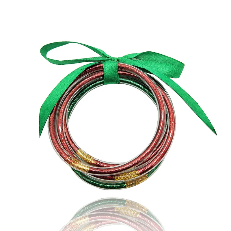 YBMYCM Set di 3 braccialetti glitterati da donna in silicone