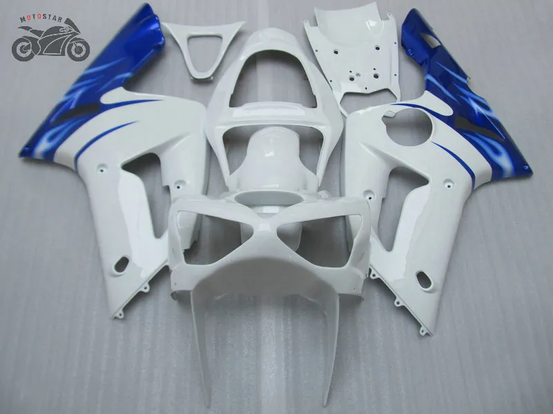 Customize Chinese Fairing kit for Kawasaki ZX 6R 636 Ninja 03 04 ZX-6R ZX636 2003 2004 ZX6R blue white road racing motorcycle fairings