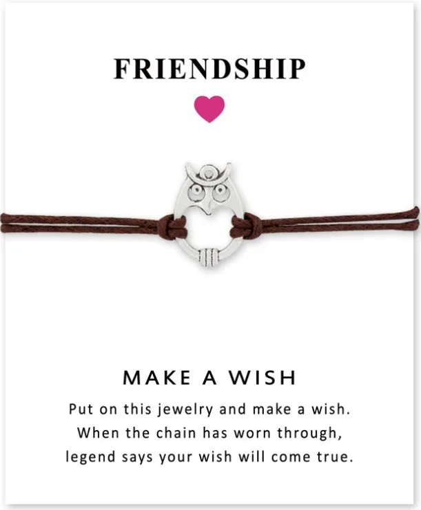 Wish Bracelet With Gift Card Dog Paw Love Unicorn Teacher Charm Bracelets  Bangles for Women men Friendship Statement Jewelry Greeting Cards