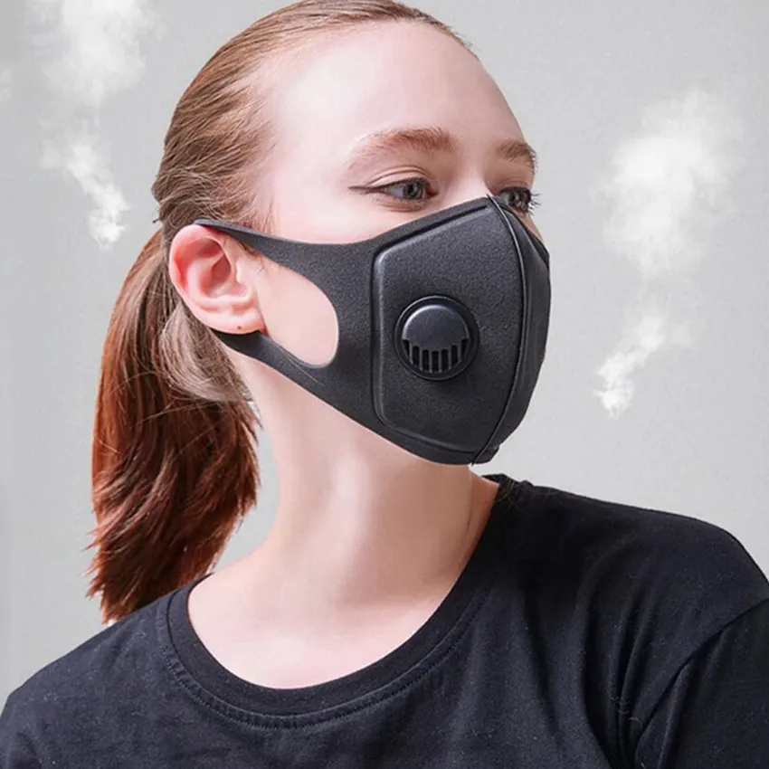 Dustproof Face Mask Breathing Valve Sponge Mask Washable Reusable Anti-Dust Fog PM2.5 Protective Masks ZZA1871