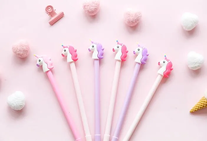 Zestaw Pióro Gel Picielnica Cartoon Cute School Supply Multi Colors Unikalny Unicorn Design 0.5mm Pen Point