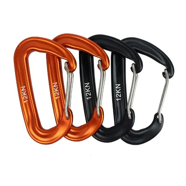 12KN Stainless Steel Hammock Mini Climbing Carabiner With Quick Draw