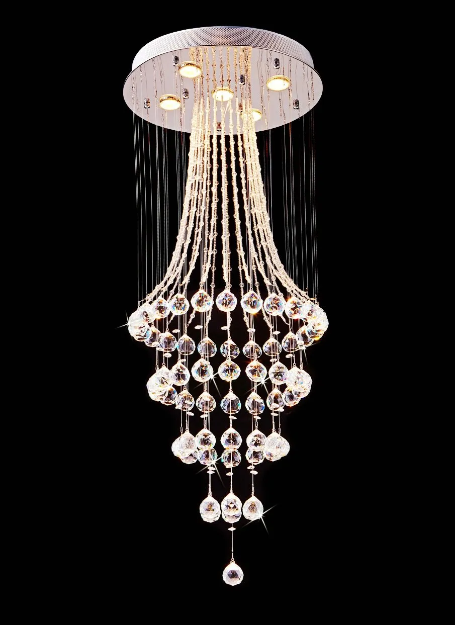 Modern K9 Crystal Raindrop ljuskrona Lighting Flush Mount Led takljus Fixture för matsal Badrum Sovrum Vardagsrum