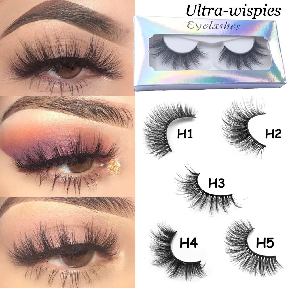 Nya 25MM Fransar 3D 100% Mink Hår Lösögonfransar Dramatiska Långa Wispies Fluffiga ögonfransar Full Strips Fransar Extension Makeup-verktyg