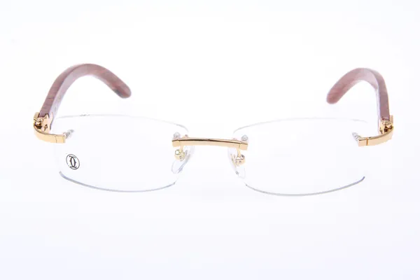 Lunettes de vue en bois en gros en or et argent 3524012