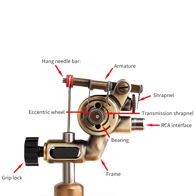 1 PPCS Máquina de tatuaje giratorio con interfaz RCA Máquina de motor de aleación de aluminio para el sombreador y la herramienta de maquillaje de arte corporal de la alerta9612186