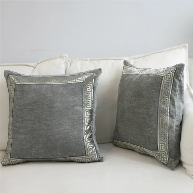 Silver grey velvet cushions cheap