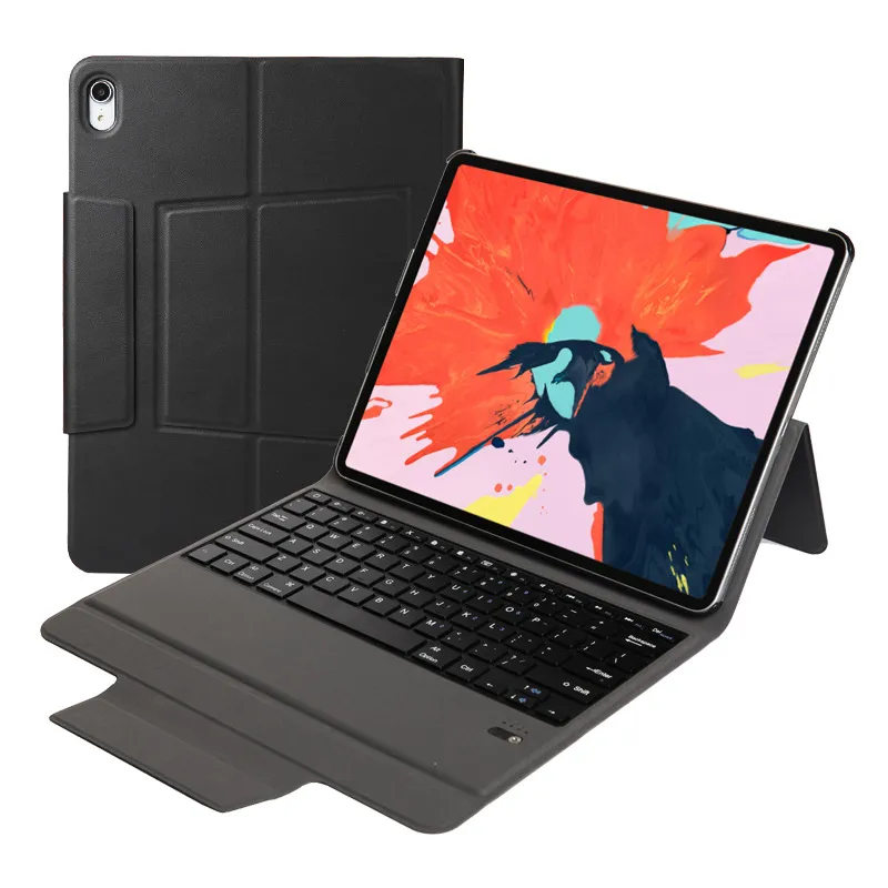 ultra thin all in one usb wireless abs bluetooth keyboard portfolio leather case for iPad pro 11 12.9