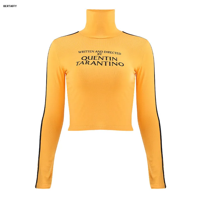 Quees A Manica Corta Tarantino Tees Magnifica Magnifica Arte Moda Giallo Sexy Colture Top Tumblr Donne Grunge Striscia T Shirt A Maniche Lunghe Da 8 93 DHgate
