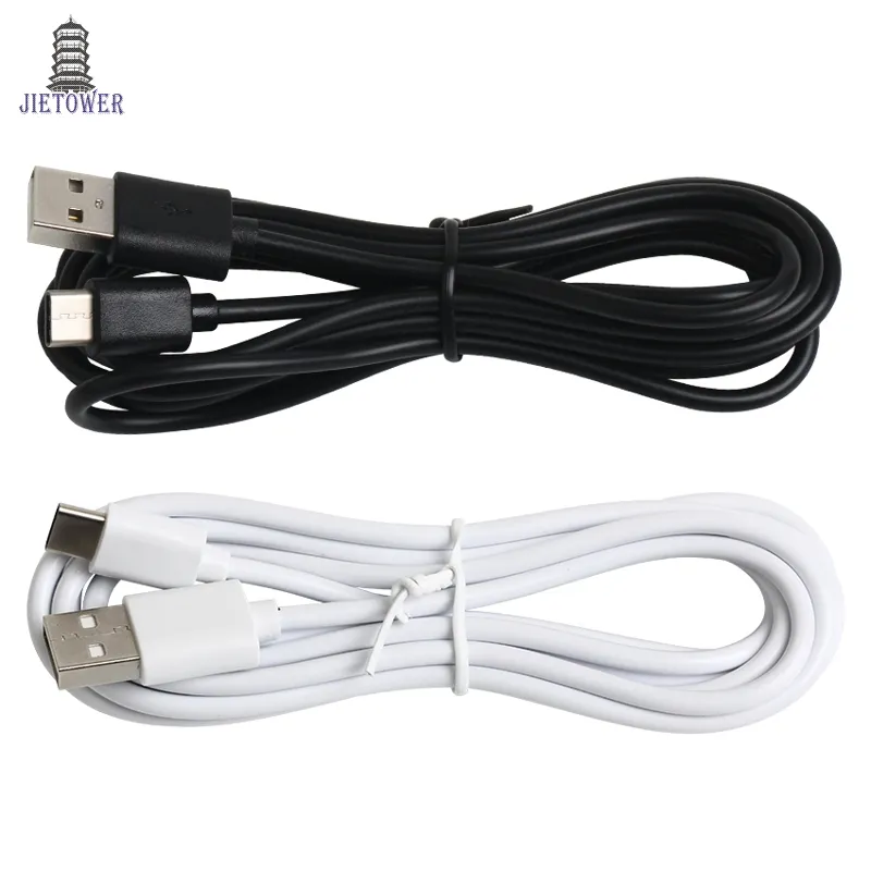 300PCS / LOT Svart vit typ-C 3.1 / Micro USB-data Synkronisera laddningskabel för Nokia N1 för MacBook 12 "OnePlus 2 ZUK Z1 Nexus 5x / 6P Huawei P9