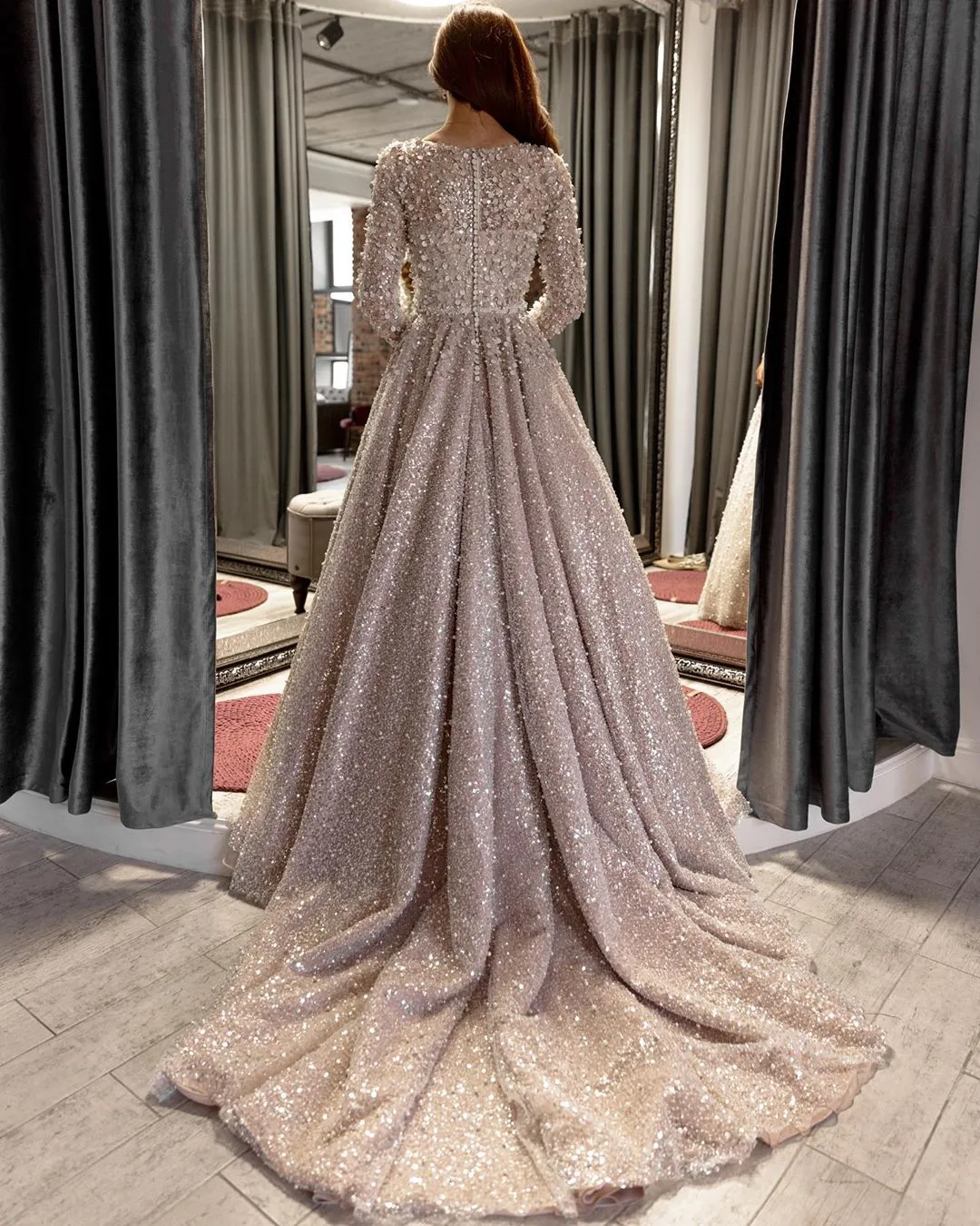 Bohemian Satin Sequin Line A Wedding Dress With Long Sleeves And Beaded Detailing 2020 Collection From Kuaileju 156.46 DHgate.Com