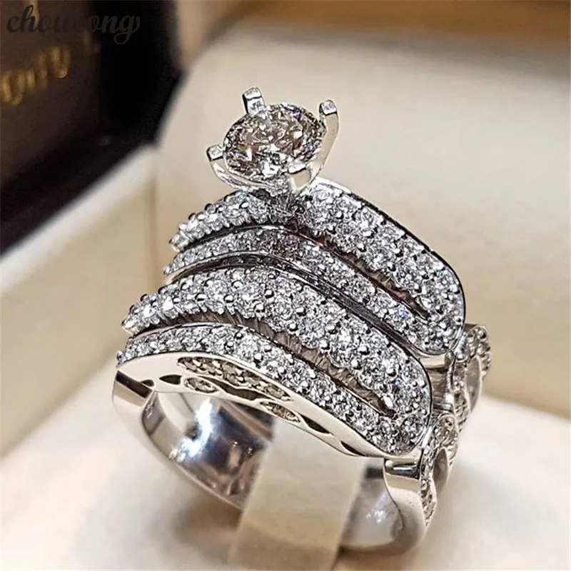 Choucong 16 Stile Vintage Promise Ring 925 Sterling silver Diamond cz Party Wedding Band Anelli per le donne Gioielli di fidanzamento da sposa