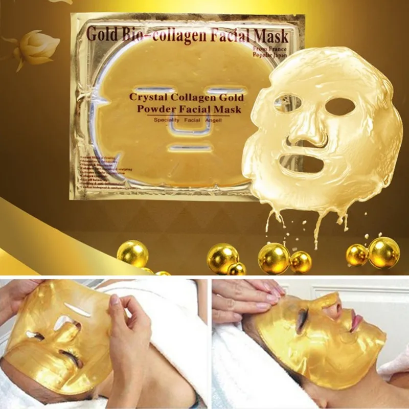 Maschera per il viso al bio-collagene d'oro Maschera per il viso al collagene in polvere di cristallo d'oro Maschera per il viso idratante antietà