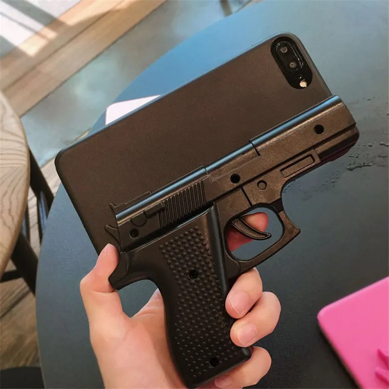 Apple Iphone Iphone Gun Case Fashion 3D Model Gun Phone Case TPU Plastic  Fitted Cover For Apple