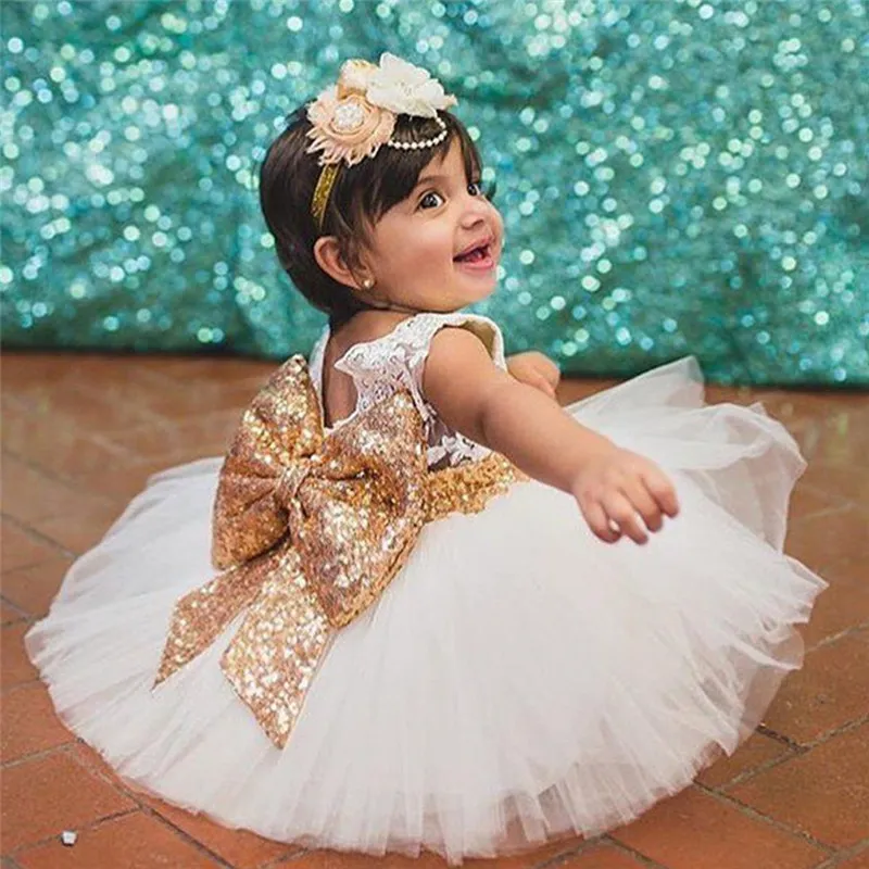 Princesa vestido para menina, 1 ano vestido de aniversário, com