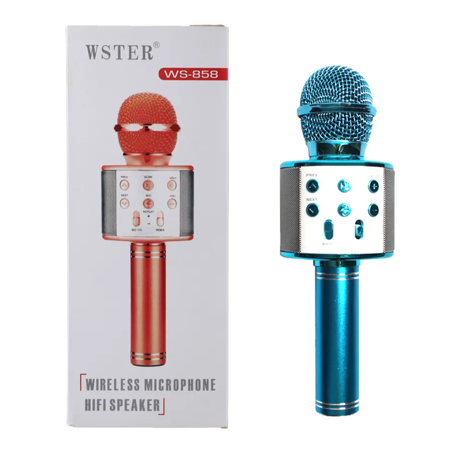 Microphone Sans Fil Bluetooth WS 858 Micro Karaoké Portable